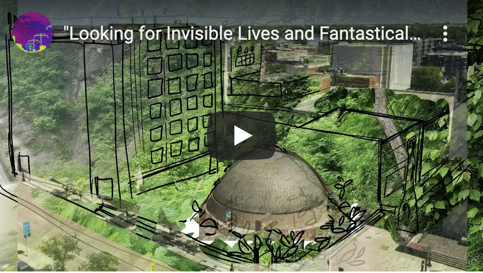 Screenshot of a graphic recording from YouTube. Features an illustrated photograph of the Manitoba Museum with green foliage.